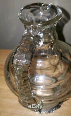 J. D. Schleissner 800 Silver Cut Glass Liquor Decanter/Water Carafe Knight Horse