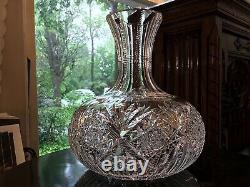 J. Hoare American Brilliant Period Cut Glass Hindoo 7 1/4 Carafe c. 1870-90