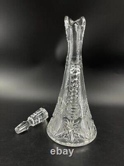 J Hoare Corning 1853 American Brilliant Period Cut Glass Cruet Style Decanter