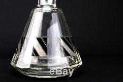 Karl Palda Cut Glass Whisky Decanter Black Pyramid Crystal Geometric Medium Vint