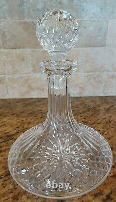 Large 10.25 Elizabeth II Waterford Cut Glass Lismore Ship's Decanter