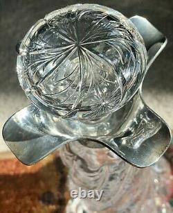 Large Rare Antique Stevens And Williams Rock Crystal Silver Cut Glass Decanter