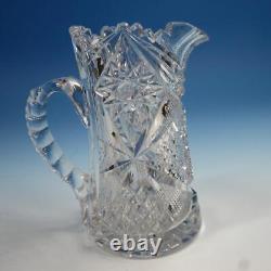 Libbey American Brilliant Period Cut Glass Miniature Water Pitcher 4¼ inches