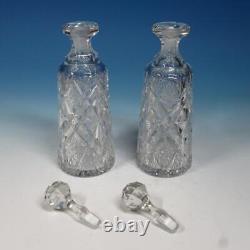 Libbey American Brilliant Period Cut Glass Pair of Matching 9½ Decanters