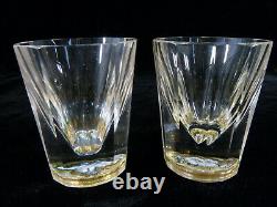 Lot of 2 Zwischengoldglas Shot Glasses Bohemian/Austrian Cut Crystal withFlowers