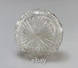 Lovely Antique American Brilliant Cut Glass Sterling Silver Carafe Vase Decanter