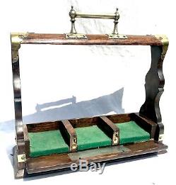 Lovely Antique Decanter / Tantalus Box With Lock And Key Missing Decanters