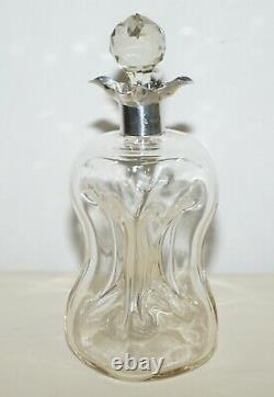 Lovely Antique Sterling Silver Collar 1922 Pinch Decanter Jug For Whisky Port