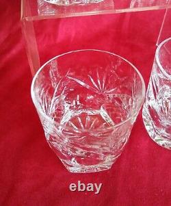 Lovely WATERFORD ASHLING Cut Crystal set 4 Old Fashioned Glasses
