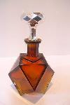 Magnificent Quality Art Deco Amber Cut Glass Decanter With Sterling Stopper