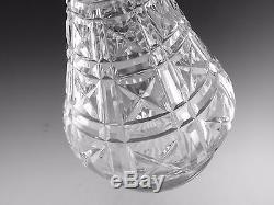 MAPPIN & WEBB & John WALSH Crystal KENILWORTH Cut Silver Top Decanter 12