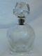 Mid Century Crystal Cut Glass Decanter Sterling Silver Neck 9'' 1940s Vintage