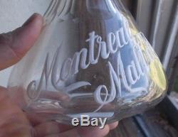 MONTREAL MALT RYE PONTILED CUT GLASS BACKBAR DECANTER WithSTOPPER 1890s PRE PRO