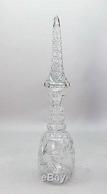 MONUMENTAL 27 Bohemian POKAL Hand-Cut Crystal Decanter c. 1950s