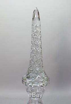 MONUMENTAL 27 Bohemian POKAL Hand-Cut Crystal Decanter c. 1950s