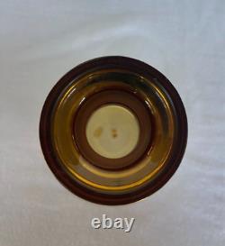 MOSER Bohemian Glass Gold Gilt Cut Glass Amber Steeple Decanter 19 1/2 Inch