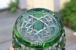 Magnificent French Baccarat Emerald Green Cut Crystal Glass Decanter