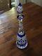 Magnificent Val St Lambert St Louis Cobalt Blue Cut To Clear Crystal Decanter