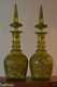 Magnificent Pair Of Bohemian Hand Cut And Enameled Glass Decanter