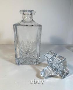 Marquis by Waterford Square Cut Glass Crystal Decanter & 4 DOF Glasses with Box