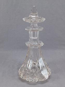 Mid 19th Century Bohemian Biedermeier Period Hand Blown Cut Glass Decanter B