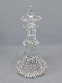 Mid 19th Century Bohemian Biedermeier Period Hand Blown Cut Glass Decanter B