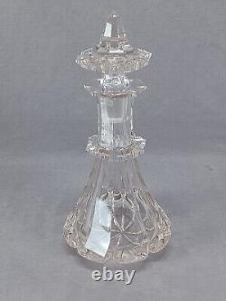 Mid 19th Century Bohemian Biedermeier Period Hand Blown Cut Glass Decanter B