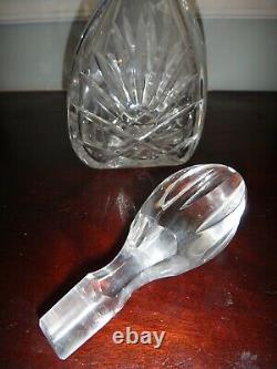 Mid Century Cut Crystal Tequilla Decanter Agave Cactus Motif Ground Stopper