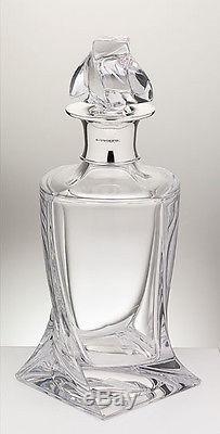 Modern Silver & Glass Decanter With A Twist (new) Wine Whiskey Port