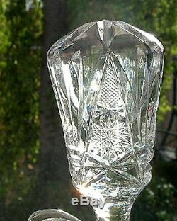 Monumental American Brillant Cut Glass Water Lemonaid Wine Pitcher Decanter