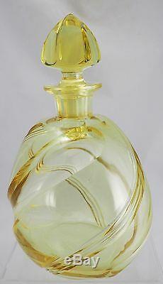 Moser Cut Swirling Flutes and Ribs Decanter Eldor Yellow