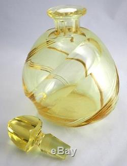 Moser Cut Swirling Flutes and Ribs Decanter Eldor Yellow