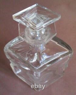 Moser Glass floral Intaglio cut crystal liquor decanter antique