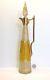 Moser Paneled Cabochon Cut Yellow Decanter Gold Gilt Bronze Monted 15 Tall