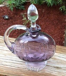 Moser Theresienthal Bohemian Art Cut Glass Cordial Decanter