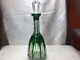 Nachtmann Antika Green Cut To Clear Lead Crystal Decanter 9+stopper
