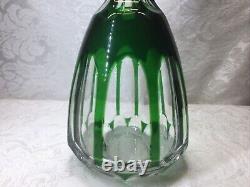 NACHTMANN ANTIKA GREEN CUT TO CLEAR LEAD CRYSTAL DECANTER 9+stopper