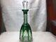 Nachtmann Antika Karafe Green Cut To Clear Lead Crystal Decanter 13.5+stopper