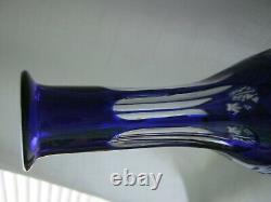 NACHTMANN Trabue CORDIAL Decanter COBALT BLUE Cut-To-Clear Crystal