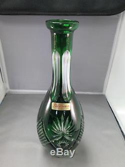Natchmann Crystal Emerald Green Cut To Clear Port Glasses/decanter Set New