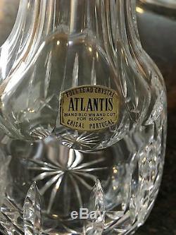 NM Atlantis for Block Lead Crystal Cut Wine Decanter Bottle withStopper, Portugal