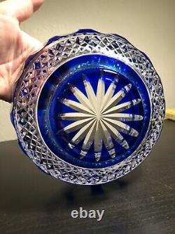 Nachtmann Cobalt Blue Cut Crystal Futed Bowl Germany