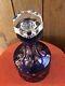 Nachtmann Cobalt Blue Cut To Clear Crystal Decanter Vtg With Octagonal Stopper