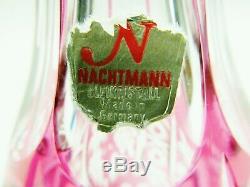 Nachtmann Crystal Cranberry Cut To Clear Decanter With Stopper From Germany