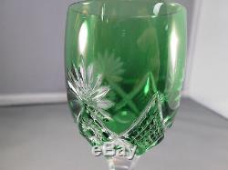 Nachtmann Crystal Emerald Green Cut To Clear Port Glasses/decanter Set New