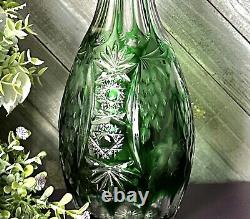 Nachtmann Decanter Traube Emerald Green Cut to Clear German Vintage Decanter 12