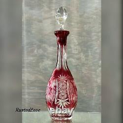 Nachtmann Decanter Traube Ruby Red Cut to Clear German Vintage Ruby Decanter 15