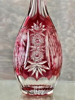 Nachtmann Decanter Traube Ruby Red Cut to Clear German Vintage Ruby Decanter 15