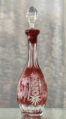 Nachtmann Decanter Traube Ruby Red Cut to Clear German Vintage Ruby Decanter 15