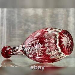 Nachtmann Decanter Traube Ruby Red Cut to Clear German Vintage Ruby Decanter 15